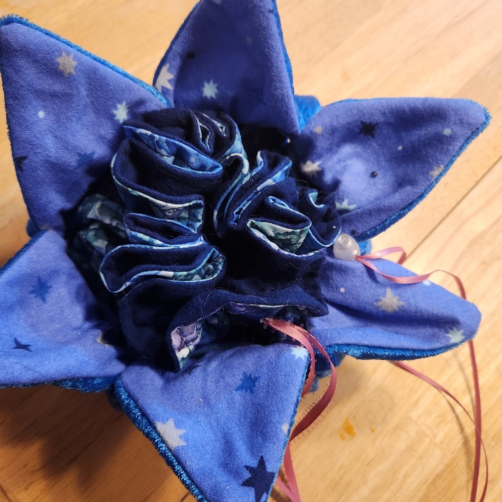 Blue fairy flower pouches